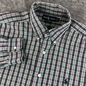 Ralph Lauren Men's XL Blaire Plaid Long Sleeve Cotton Button Down Shirt Classic